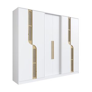 Guarda-Roupa Casal 6 Portas Édez Namur, Branco/Pinus