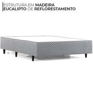 Cama Box Herval Casal Cannes, 64x138x188 cm, Bordado, Espuma D33