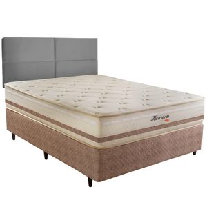 Cama Box com Painel Montável Herval Casal Haarlem, 69x138x188 cm, Molas Ensacadas