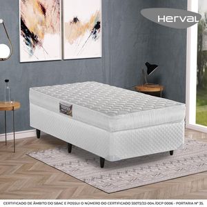 Cama Box Herval Solteiro Frontier Espuma, 56x88x188 cm, Colchão Composto