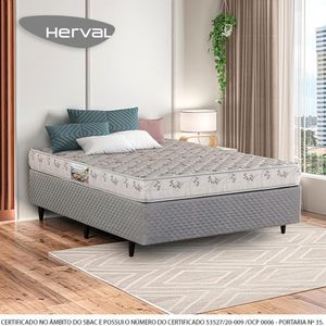 Cama Box Herval Casal Cannes, 56x138x188 cm, Bordado, Espuma D33