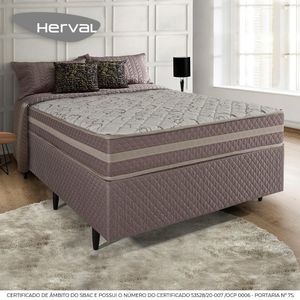 Cama Box Herval Casal Bolzano, 62x138x188 cm, Molas Ensacadas