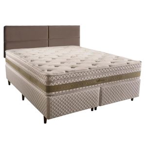 Cama Box com Cabeceira Modulada King Herval Amore, 67x193x203 cm, Molas Ensacadas