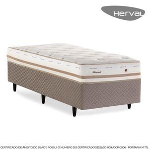 Cama Box Herval Solteiro Irland, 72x88x188 cm, Molas Maxspring®