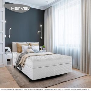 Cama Box Herval Casal Frontier Espuma, 59x138x188 cm, Colchão Composto