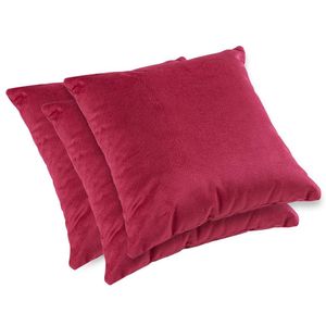 Conjunto 3 Almofadas Herval Capri, 40x40, Veludo Animale Vermelho