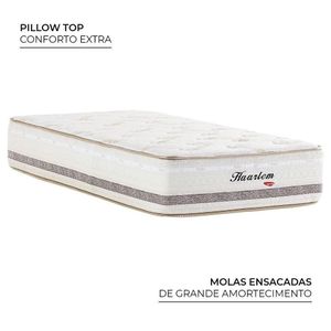 Cama Box Herval Solteiro Haarlem, 69x88x188 cm, Molas Ensacadas, Suede Bege