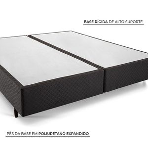 Cama Box com Cabeceira Herval King Leeds, 69x193x203 cm, Molas Maxspring