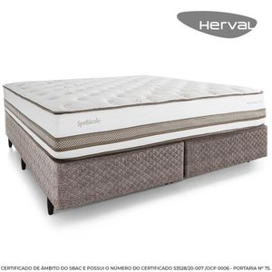 Cama Box Queen Herval Spettácolo, 74x158x198 cm, Molas Ensacadas, Palha