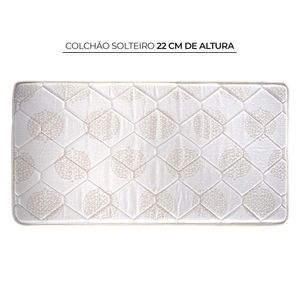 Cama Box com Cabeceira Modulada Solteiro Herval Amsterdã, 61x88x188 cm, Molas Ensacadas