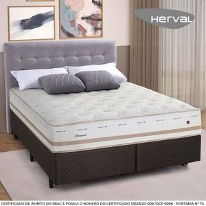 Cama Box Queen Herval Irland em Molas Maxspring, 72x158x198 cm