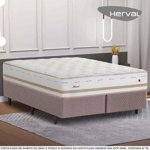 Cama Box Queen Herval Irland em Molas Maxspring, 72x158x198 cm