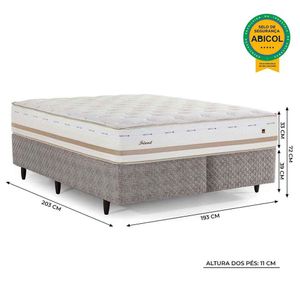 Cama Box King Herval Irland em Molas Maxspring, 72x193x203 cm