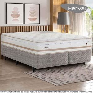 Cama Box King Herval Irland em Molas Maxspring, 72x193x203 cm