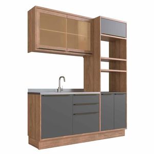 Cozinha Compacta Modulada Herval Ten, 3 peças, 100% MDF com Vidro