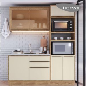 Cozinha Modulada MDF 100% Herval Ten, 3 Peças, 190 cm