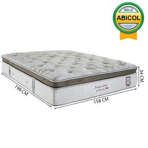 Colchão Queen Medidas 34x158x198 cm, Herval Imperatore de Molas Ensacadas