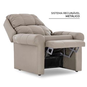 Poltrona do Papai Reclinável Herval Slim, Corano Bege, 149 cm