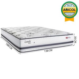 Colchão Casal Molas Maxspring Herval Leeds, 30x138x188 cm