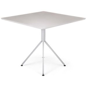 Mesa de Jantar 4 Lugares Herval Slim, 90 cm, Laca Fosca, Off White Gelo