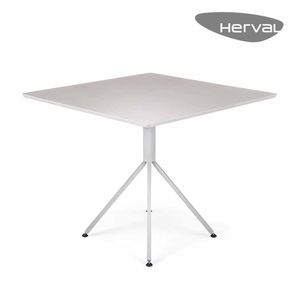 Mesa de Jantar 4 Lugares Herval Slim, 90 cm, Laca Fosca, Off White Gelo