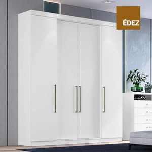 Guarda-Roupa Branco Solteiro 4 Portas Édez Ateneo