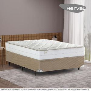 Cama Box Herval Casal Joy Espuma, 67x138x188 cm, Colchão Composto