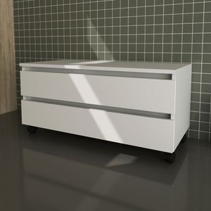 Gabinete Banheiro 2 Gavetas com Rodízios 80cm Multimóveis CR10083 Branco