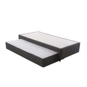 Base Cama Box Solteiro Herval Luiggi, 35x96x203 cm, Colchão Auxiliar, Grafite