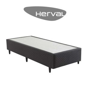 Base Cama Box Solteiro Herval Luiggi, 39x88x188 cm, Preto