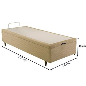 Base Cama Box Baú Solteiro Herval Montana, 46x88x188 cm, Bege
