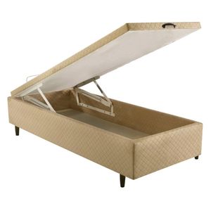 Base Cama Box Baú Solteiro Herval Montana, 46x88x188 cm, Bege