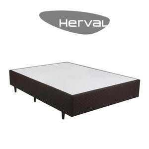 Base Cama Box Casal Herval Cardiff, 39x138x188 cm, Marrom