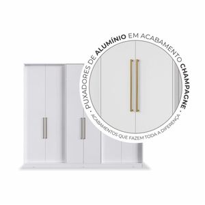 Guarda-Roupa Casal Édez Nature, 6 Portas, Touch Branco