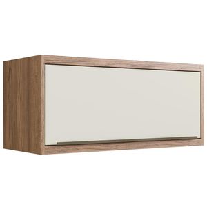 Aéreo Cozinha Modular 100% MDF Édez Uno, 1 Porta, Off White e Louro Freijó