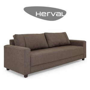 Sofá 3,5 Lugares Herval Clean, Linho Marrom