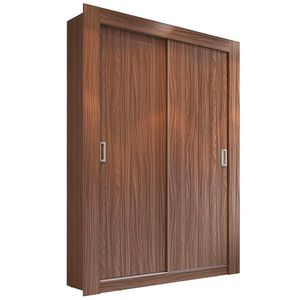 Guarda-Roupa Solteiro Édez Aura, 2 Portas de Correr, Nogueira