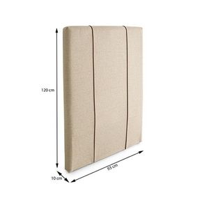Cabeceira Solteiro Herval Plan Estofada, 88 cm, Linho Bege