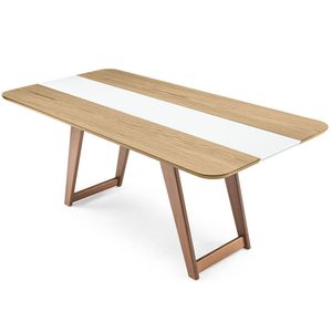 Mesa Retangular Herval Agatha, 180 cm, Amêndoa e Off White