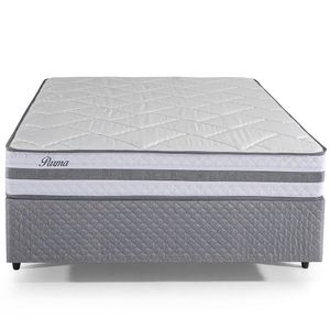 Cama Box Casal Herval Parma, 61x138x188 cm, Molas Ensacadas, Cinza