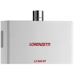 Aquecedor de Água Gás GLP Lorenzetti LZ800EF, 8 Litros, Exaustão Forçada