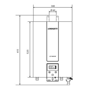 Aquecedor de Água Gás Natural Lorenzetti LZ1600DE, 15 Litros, Exaustão Forçada