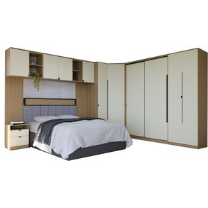 Guarda-Roupa para Casal Modulado Herval Viel, com cabeceira Queen, Off White