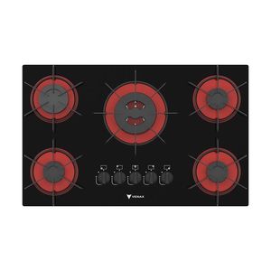 Cooktop 5 Bocas Venax Arena Preto/Vermelho Gas Glp