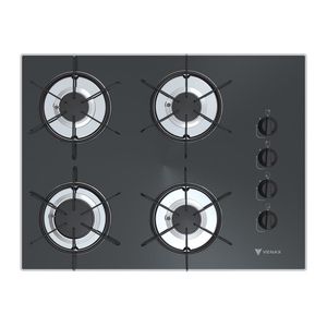 Cooktop 4 Bocas Venax Volare Preto Gas Glp