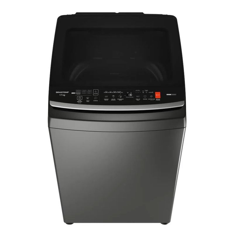 Lavadora de Roupa 17 Kg Cinza Com Design Infinity e Soft Close Brastemp - 220v - Bw17ltabbr
