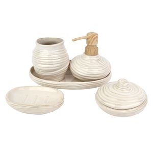 Porta Algodão Cerâmica Off White - A\CASA