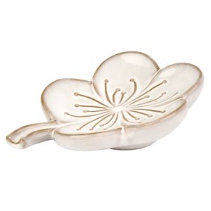 Saboneteira Cerâmica Flor Off white - A\CASA