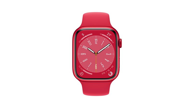 Apple Watch Series 8 (GPS + Cellular), Smartwatch com caixa (PRODUCT) RED  de alumínio – 41 mm • Pulseira esportiva (PRODUCT) RED – Padrão