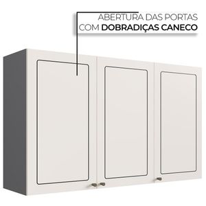 Cozinha Modulada Compacta, 4 Peças MDP, Édez Due, Branco Nevada e Grafite